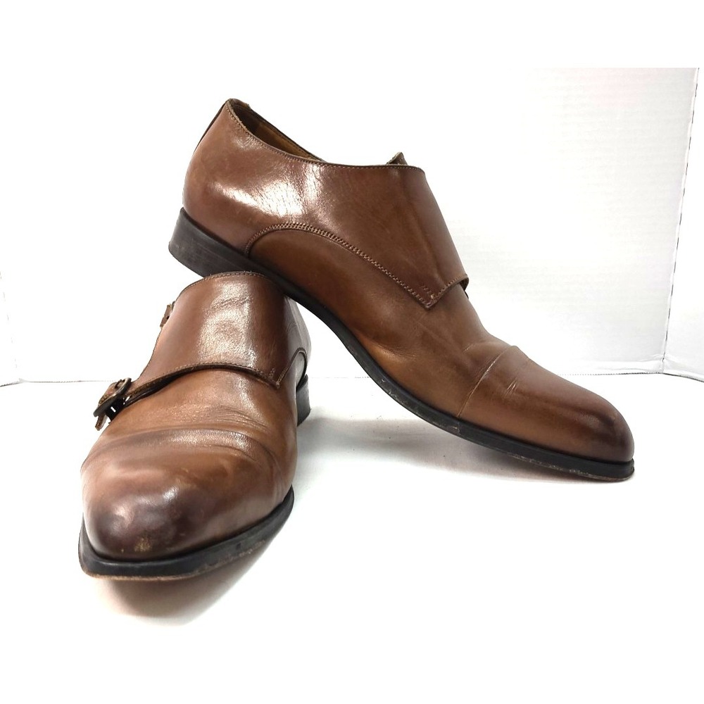 Jose Real Double monk Strap Leather Shoes Dress Made in Italy US 11 EU 45 UK...